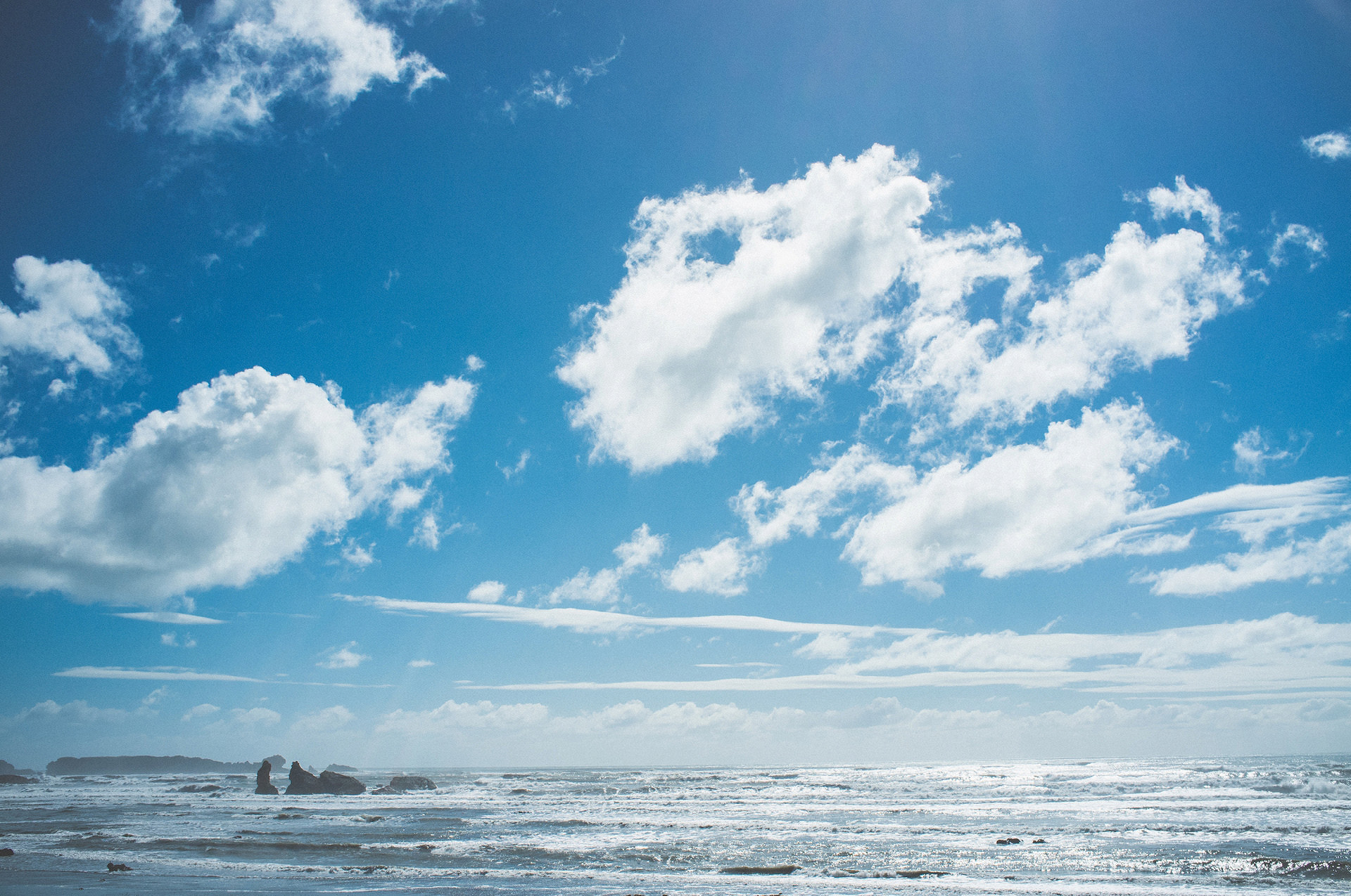 Blue skies and the sea